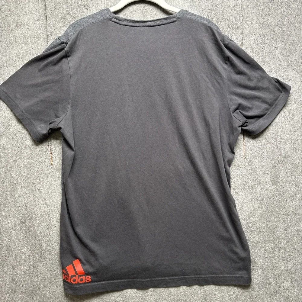 Adidas All Blacks Rugby‎ Shirt XL Gray Performance T-Shirt Team Logo Athletic